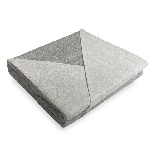 HOUSSE DE COUETTE FLANELLE FLANELLE BICOLORE BEIGE EN PUR COTON