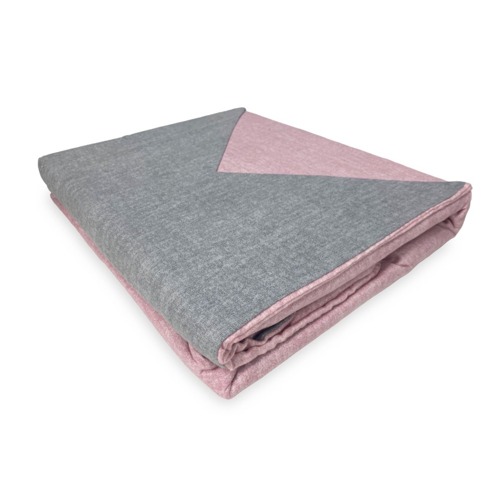 Funda nórdica en FLANELLATO Franelellato bicolor gris y rosa en puro algodón