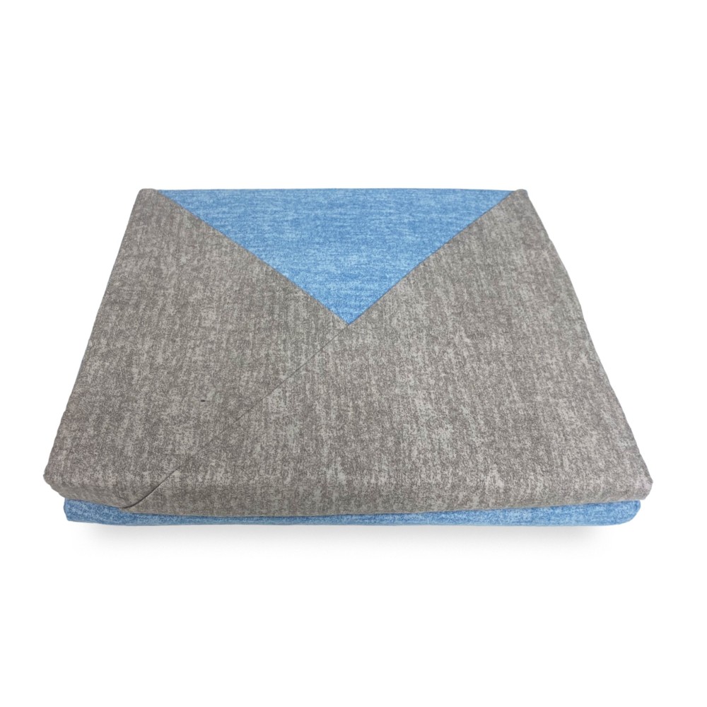 Duvet cover in FLANELLATO TWO-TONE Grey and Blue flannel in Pure Cotton