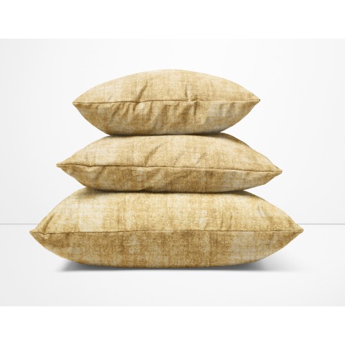 Housses de coussin MEUBLES EN VELOURS OCRE en tissu doux résistant aux taches cm. 40 - 50 - 60 Made in Italy