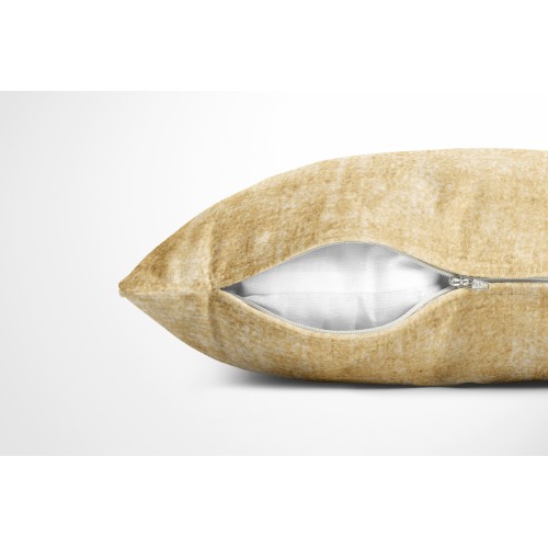 Housses de coussin MEUBLES EN VELOURS OCRE en tissu doux résistant aux taches cm. 40 - 50 - 60 Made in Italy