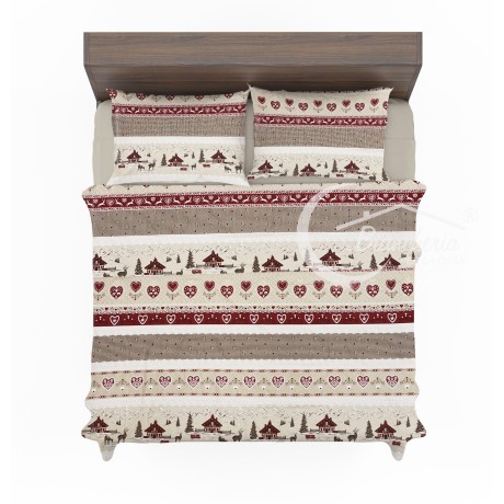 Completo Lenzuola Invernale Flanella Valbadia Tirolese - Puro Cotone Felpato Anti-Pilling - Made in Italy