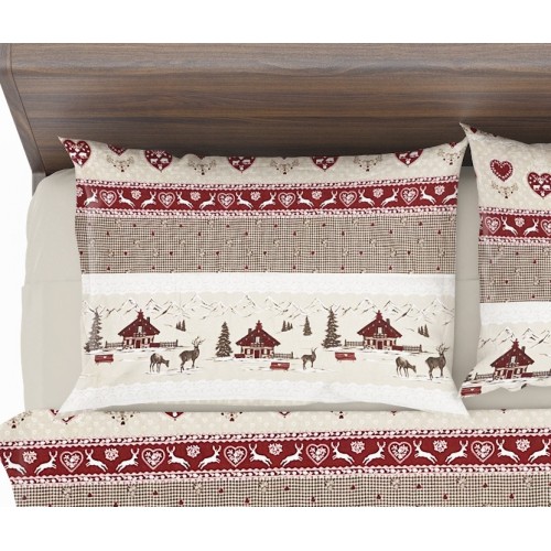 SET Wintertuch Fleece aus Anti-Pilling-FLANELL VALBADIA im Tiroler Stil aus reiner Baumwolle