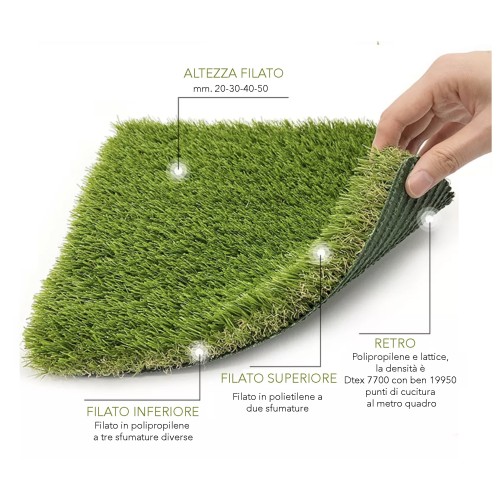 Pelouse synthétique WINDSOR © Faux gazon Tapis de jardin réaliste 5 nuances qualité supplémentaire