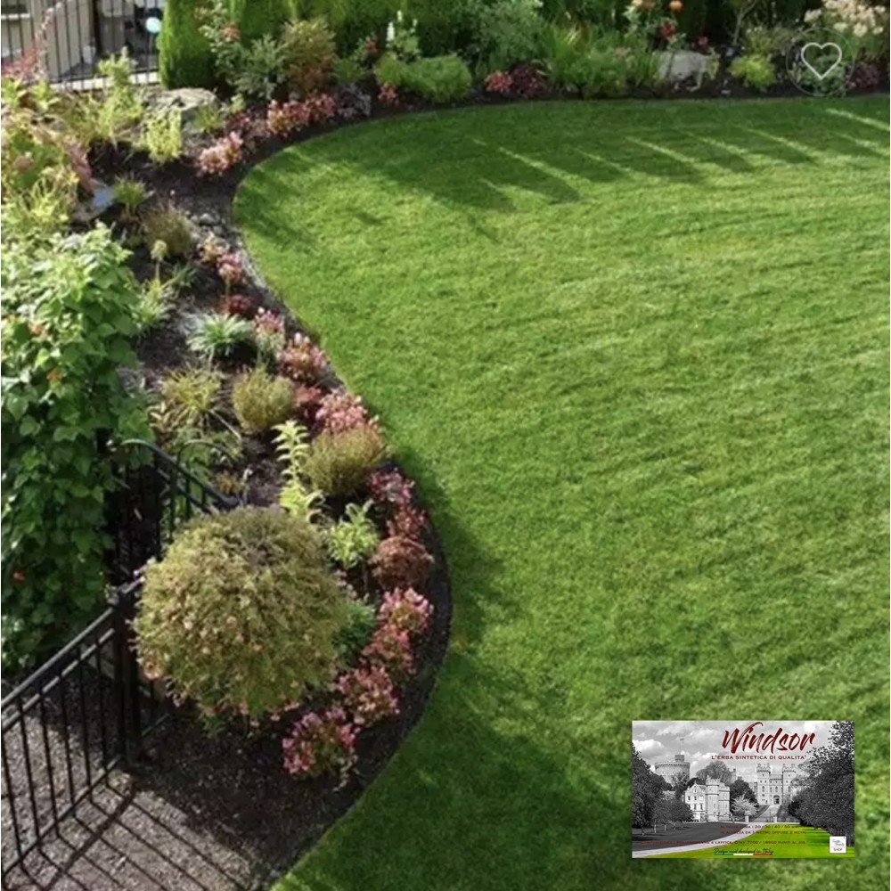 Prato Sintetico WINDSOR © Erba finta Tappeto Manto Giardino Realistico 5 Sfumature Qualità Extra