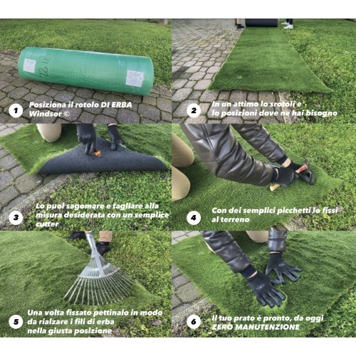 WINDSOR © Césped Sintético Alfombra de Césped Falso, Manto de Jardín Realista 5 Tonos Calidad Extra