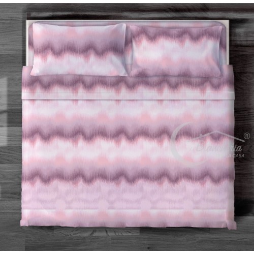 PINK ZIG ZAG SHEETS SET in pure cotton made in Italy