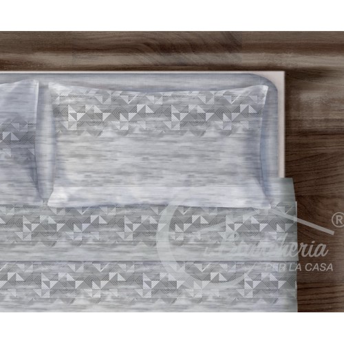 LAKENSATZ RHOMBI LAKEN grau aus reiner Baumwolle, hergestellt in Italien