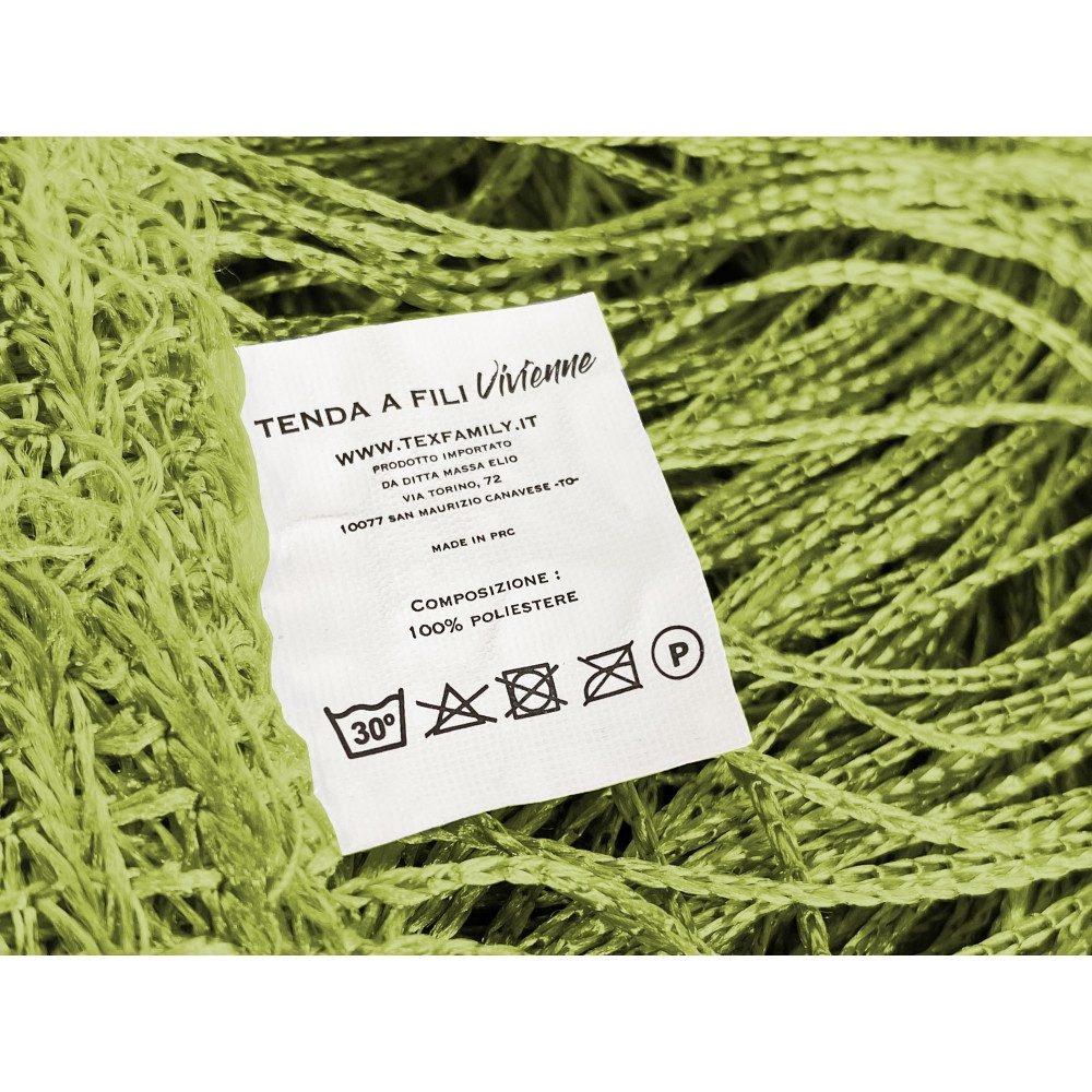 TENDA a FILI Vivienne per porta  CM. 150X300 tinta unita VERDE