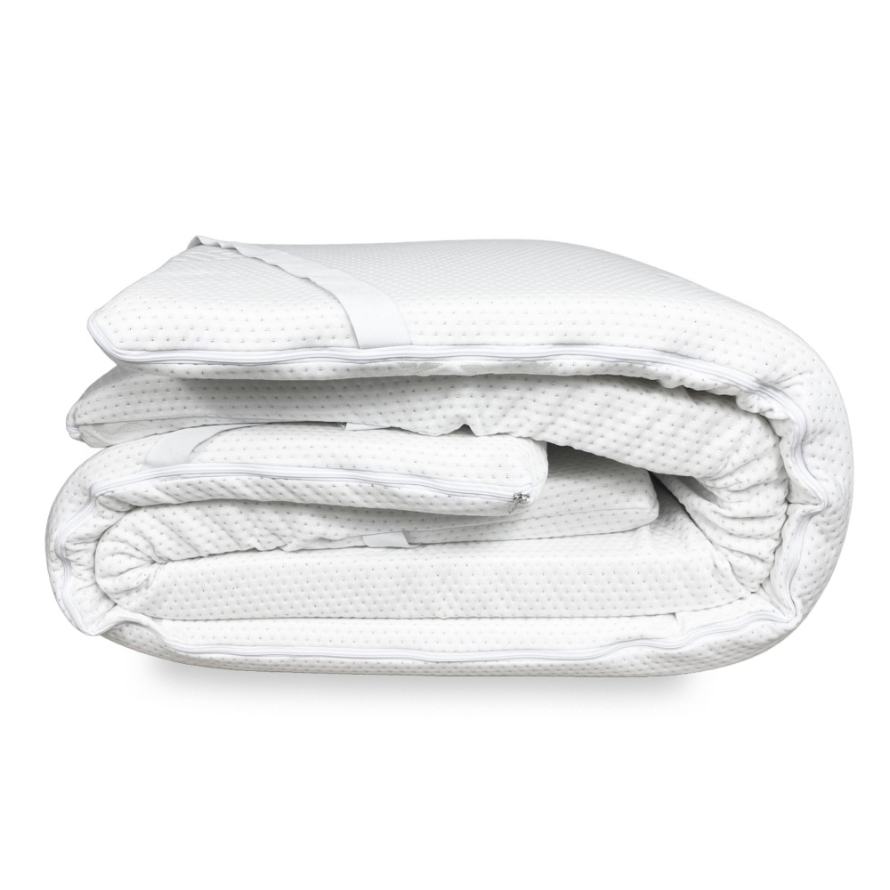TOPPER Wellness pour matelas correcteur en MOUSSE À MÉMOIRE DE FORME HD épaisseur 5 cm. Housse hypoallergénique et amovible fabr