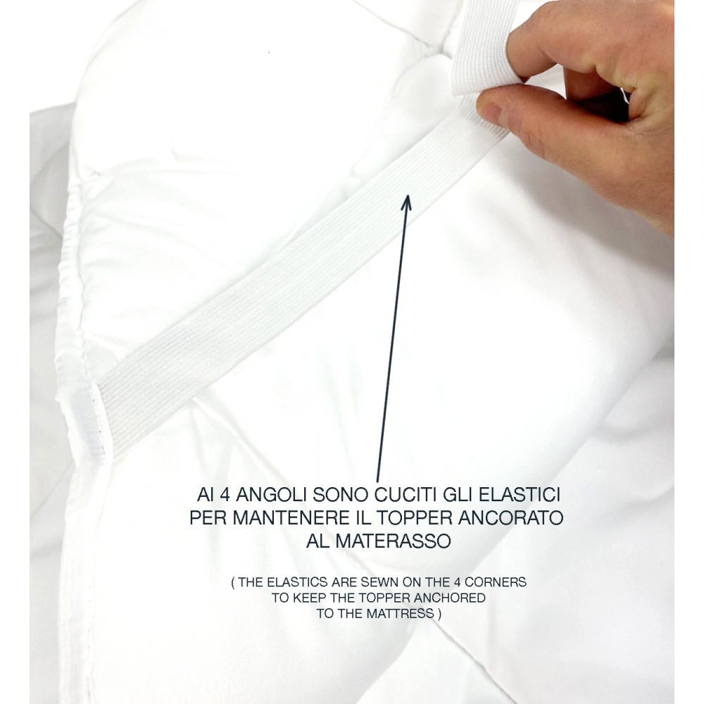 TOPPER RIALTO For Microfiber Mattress 500 Grams per Meter Quilted Concealer 5 cm thick. Hypoallergenic Made in Italy