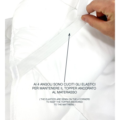 TOPPER RIALTO Per Materasso in Microfibra 500 Grammi al Metro Correttore Trapuntato spessore 5 cm. Anallergico Made in Italy