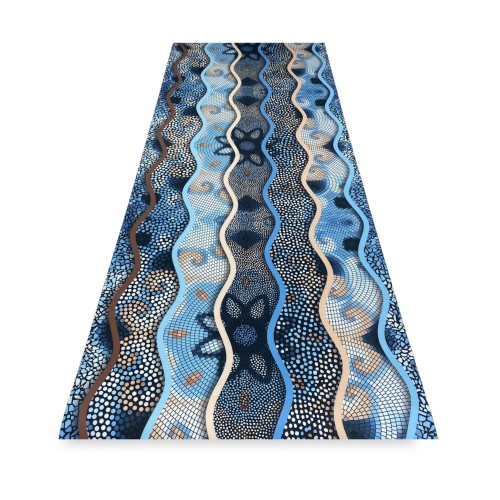 CARPET Runner Kitchen Runner Anti-dérapant ONDA MARE fabriqué en Italie