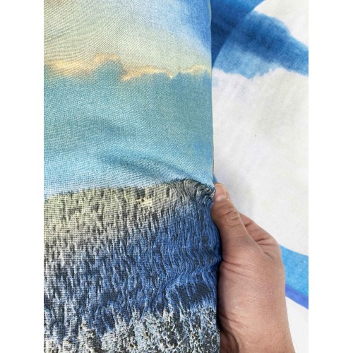 FEUILLE DE COUVRE-LIT COMPLÈTE IMPRESSION NUMÉRIQUE SUNSPREAD et LUNE AVEC SAC GARDER DOUBLE 2 carrés