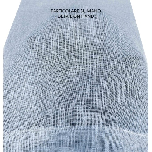 Paar moderne Glasvorhänge SIMPLY Hellblau - halbtransparentes Bouclé-Polyestergewebe, Tunnelrand