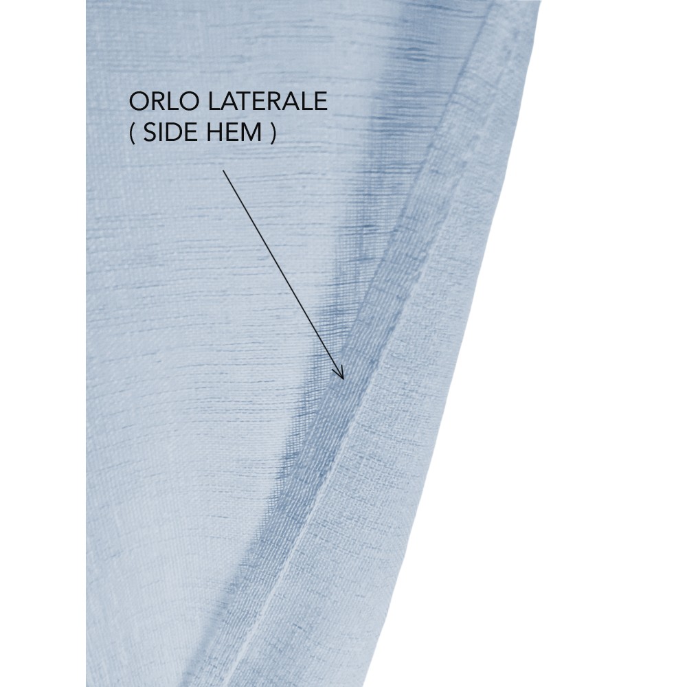 Paar moderne Glasvorhänge SIMPLY Hellblau - halbtransparentes Bouclé-Polyestergewebe, Tunnelrand