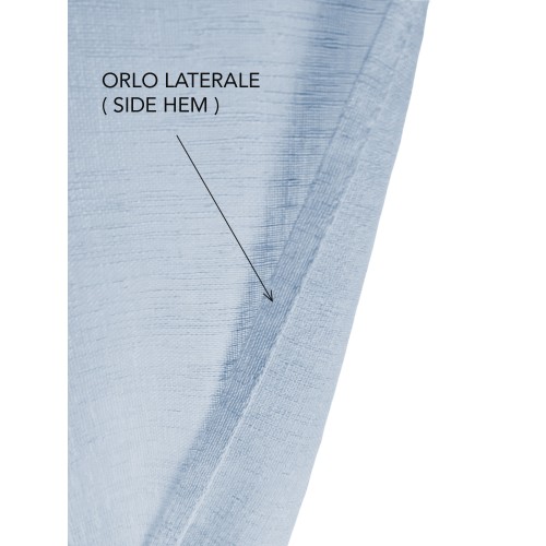 Pair of modern glass curtains SIMPLY Light blue - semi-transparent bouclé polyester fabric, tunnel edge