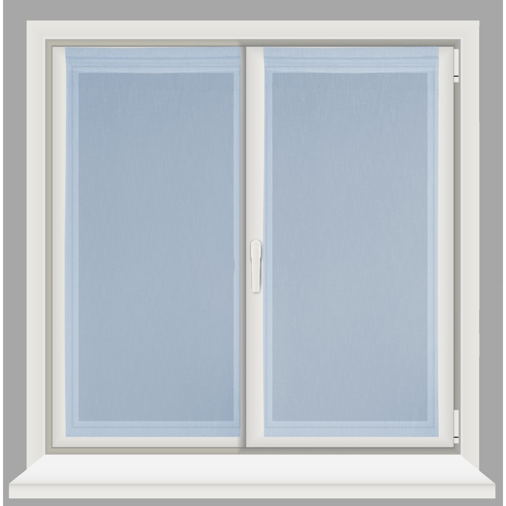 Paar moderne Glasvorhänge SIMPLY Hellblau - halbtransparentes Bouclé-Polyestergewebe, Tunnelrand