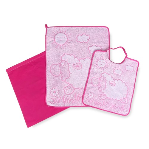 KINDERGARTEN SET TRIS SACK and TOWEL and bib WOOLY Kindergarten