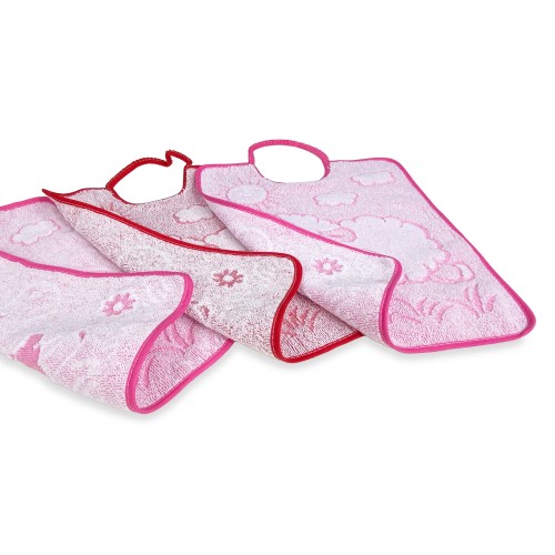 SET 3 Bibs WOOLY child bibs cm. 29x35 Pure Cotton Elastic Gag