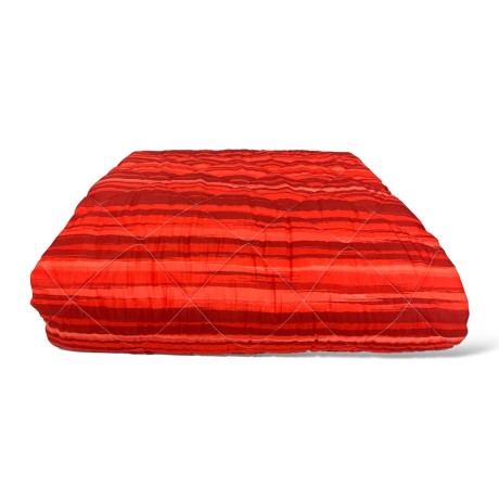 red quilted bedspread