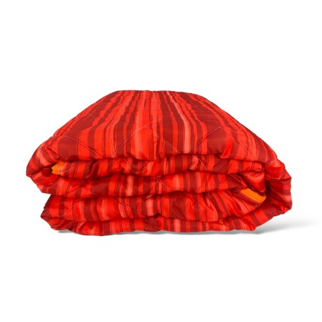 red quilted bedspread