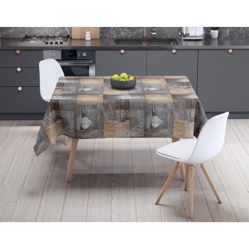 TOVAGLIA LIMA © in TELA CERATA plastificata LAVABILE idrorepellente in PVC TIROLESE Marrone made in Italy