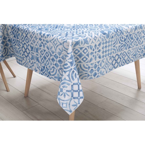 LIMA © TABLECLOTH in water-repellent plastic-coated PVC CLOTH MAIOLICA Mare Made in Italy