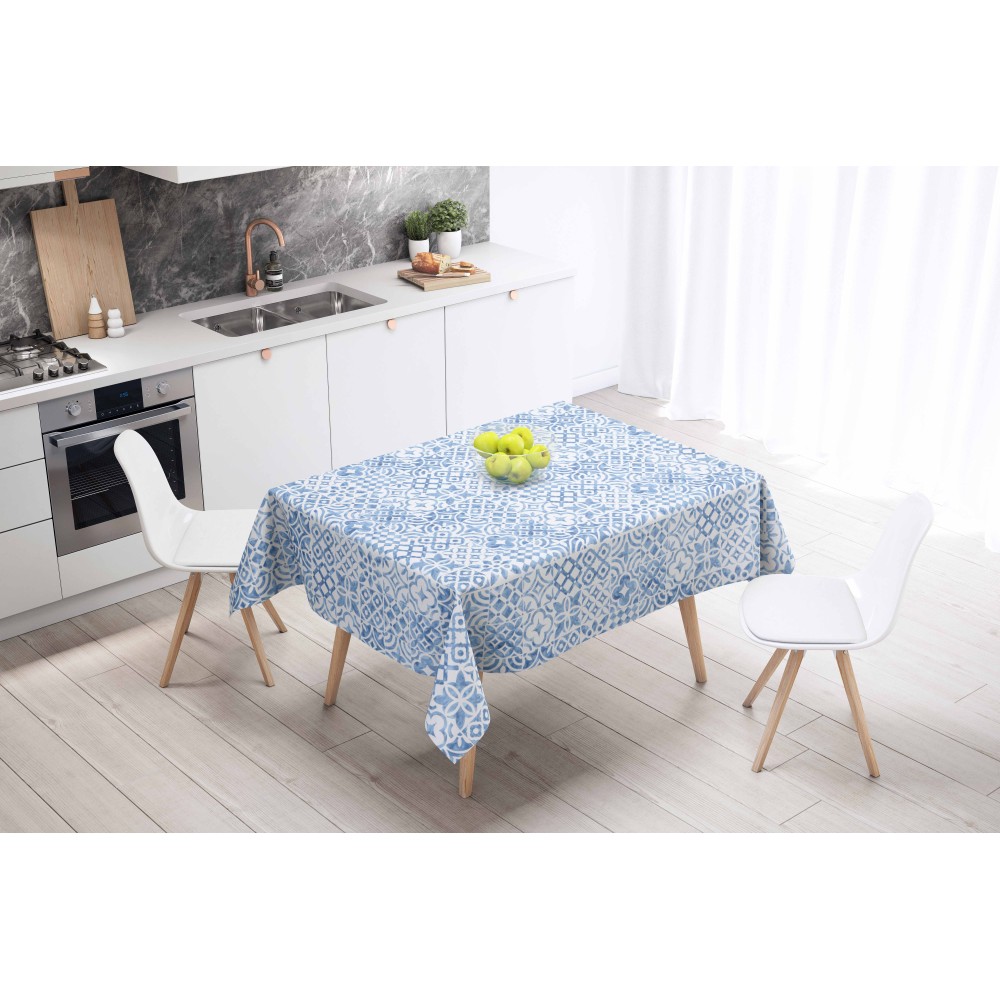 LIMA © TABLECLOTH in water-repellent plastic-coated PVC CLOTH MAIOLICA Mare Made in Italy