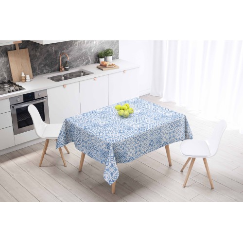 LIMA © TABLECLOTH in water-repellent plastic-coated PVC CLOTH MAIOLICA Mare Made in Italy