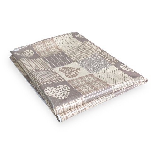 TOVAGLIA LIMA © in TELA CERATA plastificata LAVABILE idrorepellente in PVC CUORE BEIGE Made in Italy