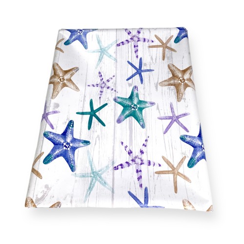TOVAGLIA LIMA © in TELA CERATA plastificata LAVABILE idrorepellente in PVC STELLE MARINE Made in Italy