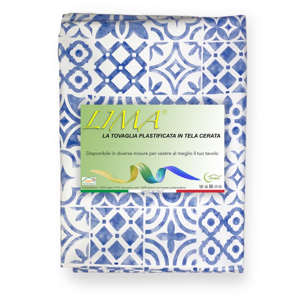 MANTEL LIMA © en PAÑO DE PVC PLASTIFICADO HIDRÓFUGO MAIOLICA Mare Made in Italy