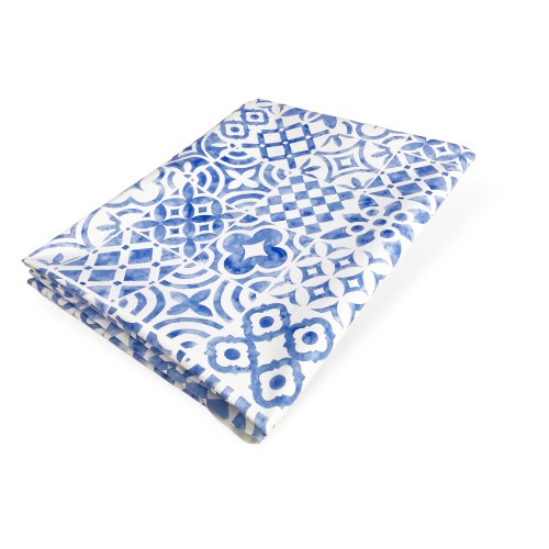 LIMA © TABLECLOTH in water-repellent plastic-coated PVC CLOTH MAIOLICA Mare Made in Italy