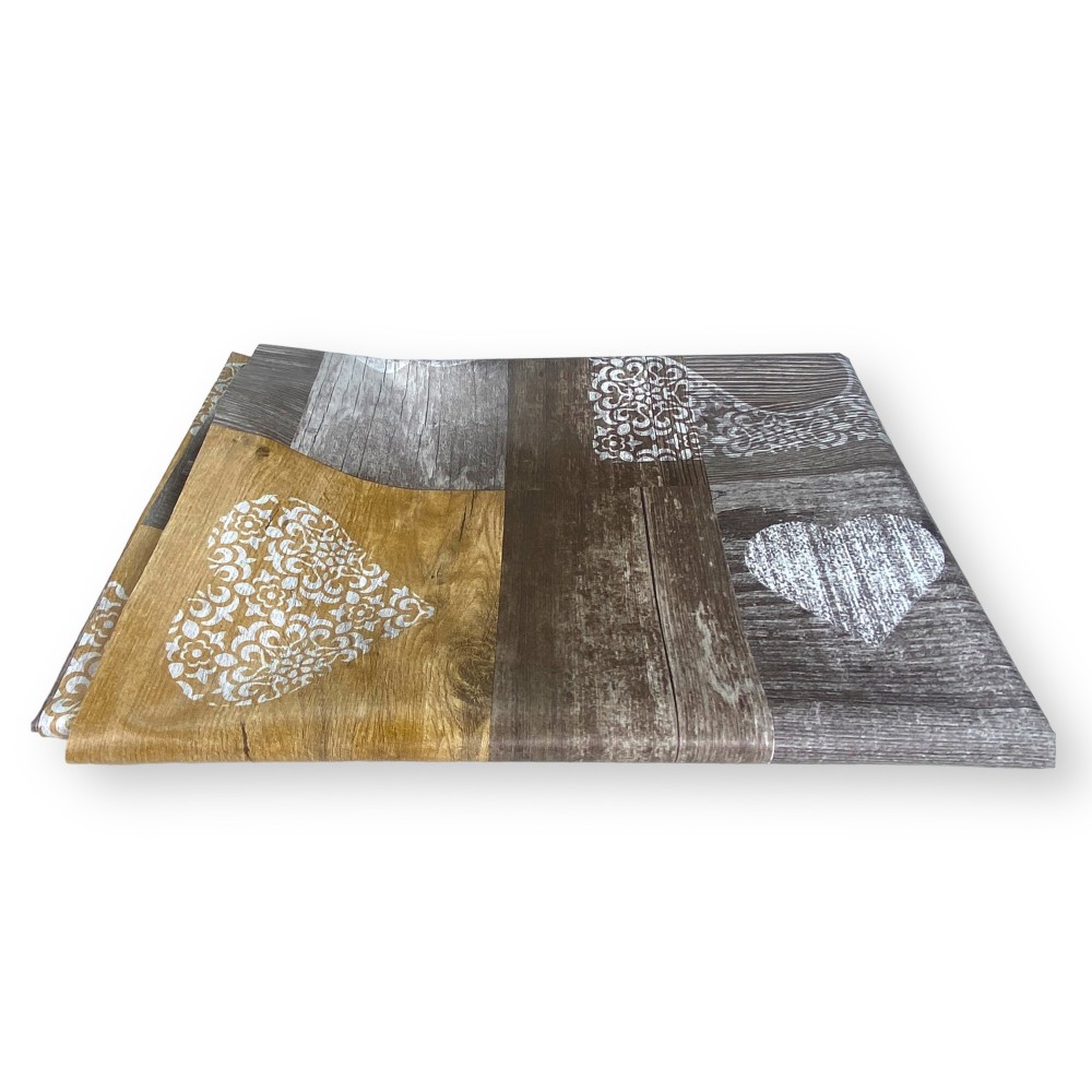 TISCHDECKE LIMA © aus WASCHBAREM, wasserabweisendem, kunststoffbeschichtetem, gewachstem Segeltuch aus TIROLER PVC Braun, herges