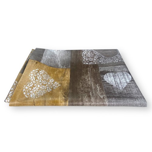 TOVAGLIA LIMA © in TELA CERATA plastificata LAVABILE idrorepellente in PVC TIROLESE Marrone made in Italy