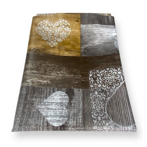 TOVAGLIA LIMA © in TELA CERATA plastificata LAVABILE idrorepellente in PVC TIROLESE Marrone made in Italy