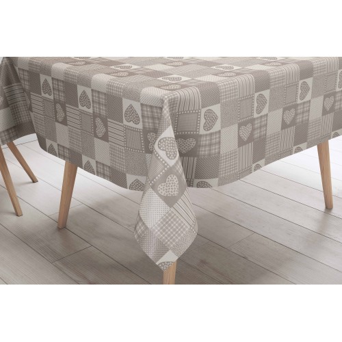 NAPPE EN CIRE EN PLASTIQUE LAVABLE LAVABLE COEUR © BEIGE Nappe Made in Italy