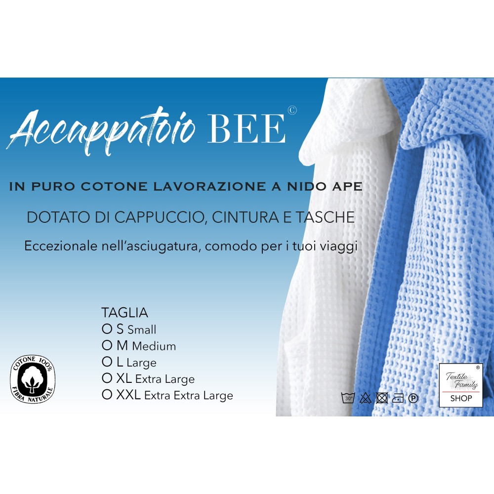 Albornoz BEE Bee© Nest en Puro Algodón con Capucha para Adultos VERDE