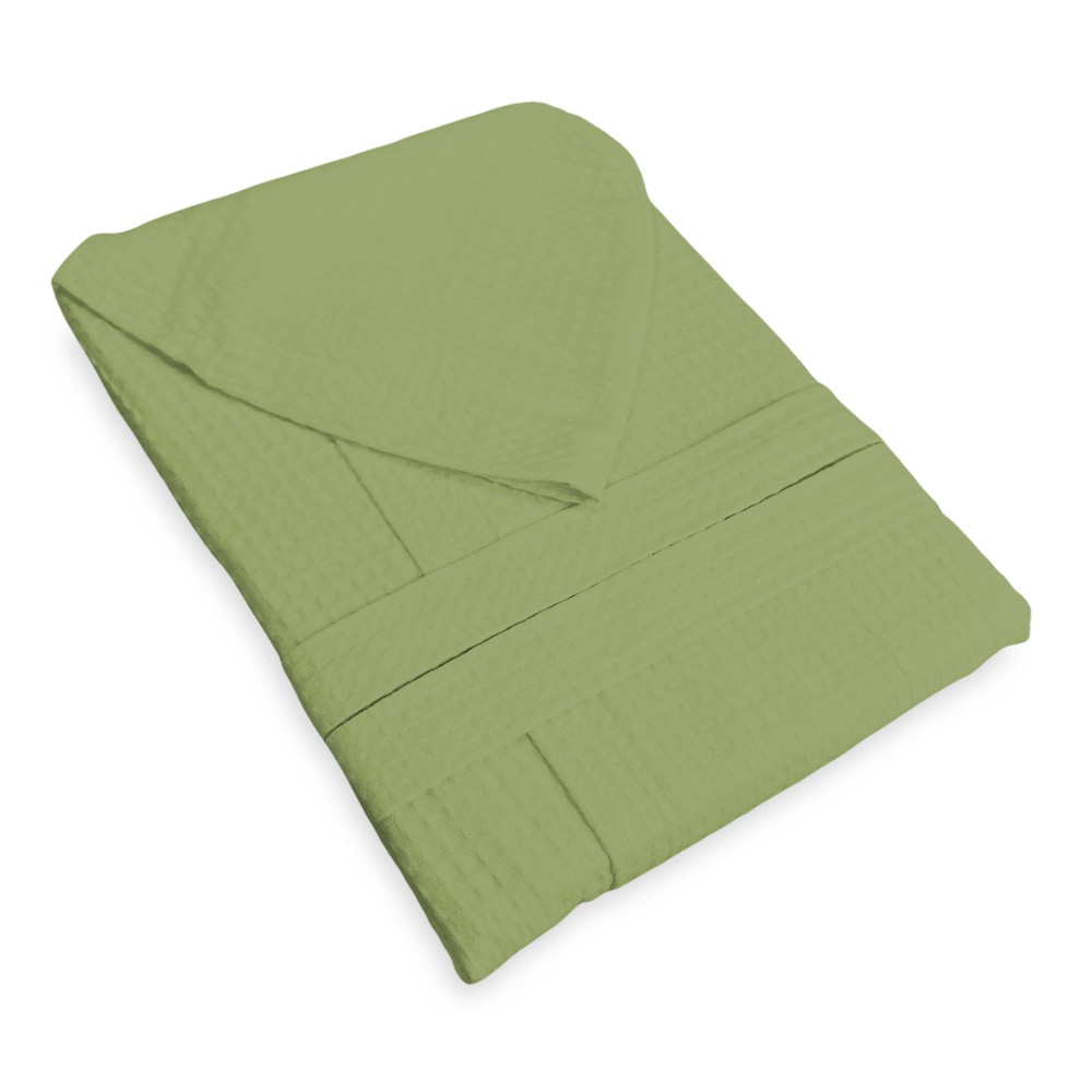 Albornoz BEE Bee© Nest en Puro Algodón con Capucha para Adultos VERDE