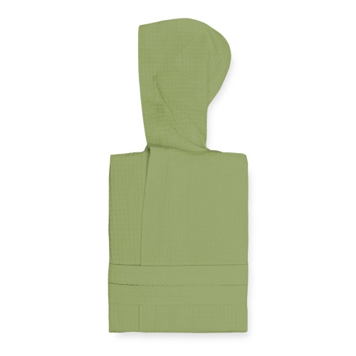 BEE Bee© Nest Bathrobe in Pure Cotton with Hood for Adults GREEN
