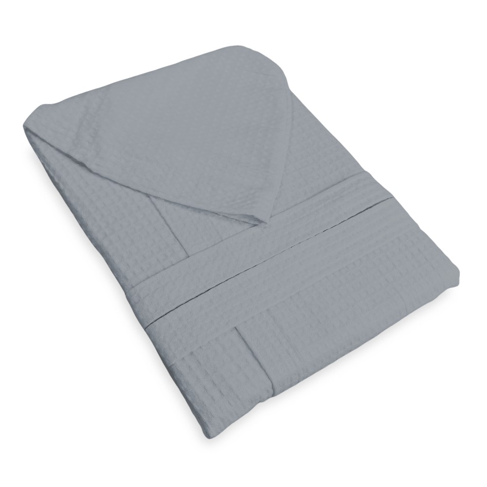 BEE© Bee Nest Bathrobe in Pure Cotton with Hood for Adult GREY