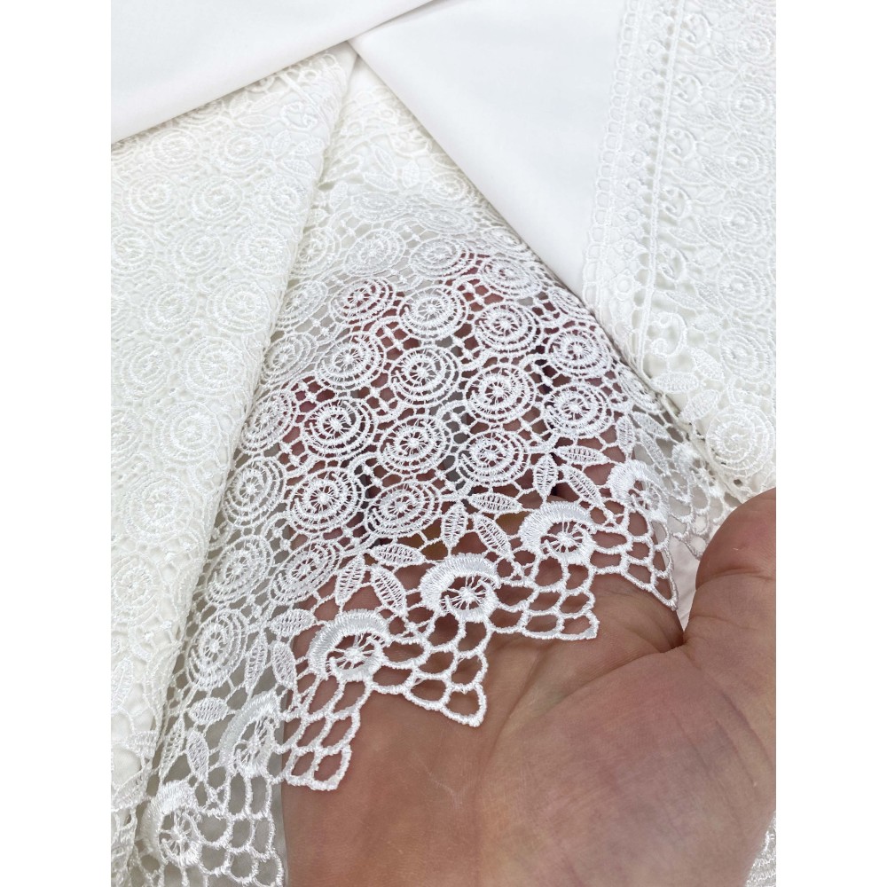 TOP CASE Dentelle haute finie avec Macramè Lace DOUBLE drap et BEDSPREAD idée de mariée