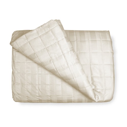 SATIN QUILTED BEDSPREAD Striped SOLID CREAM Double