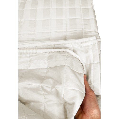 BEDSPREAD matelassé RASATELLO rayé SOLID CREAM Double