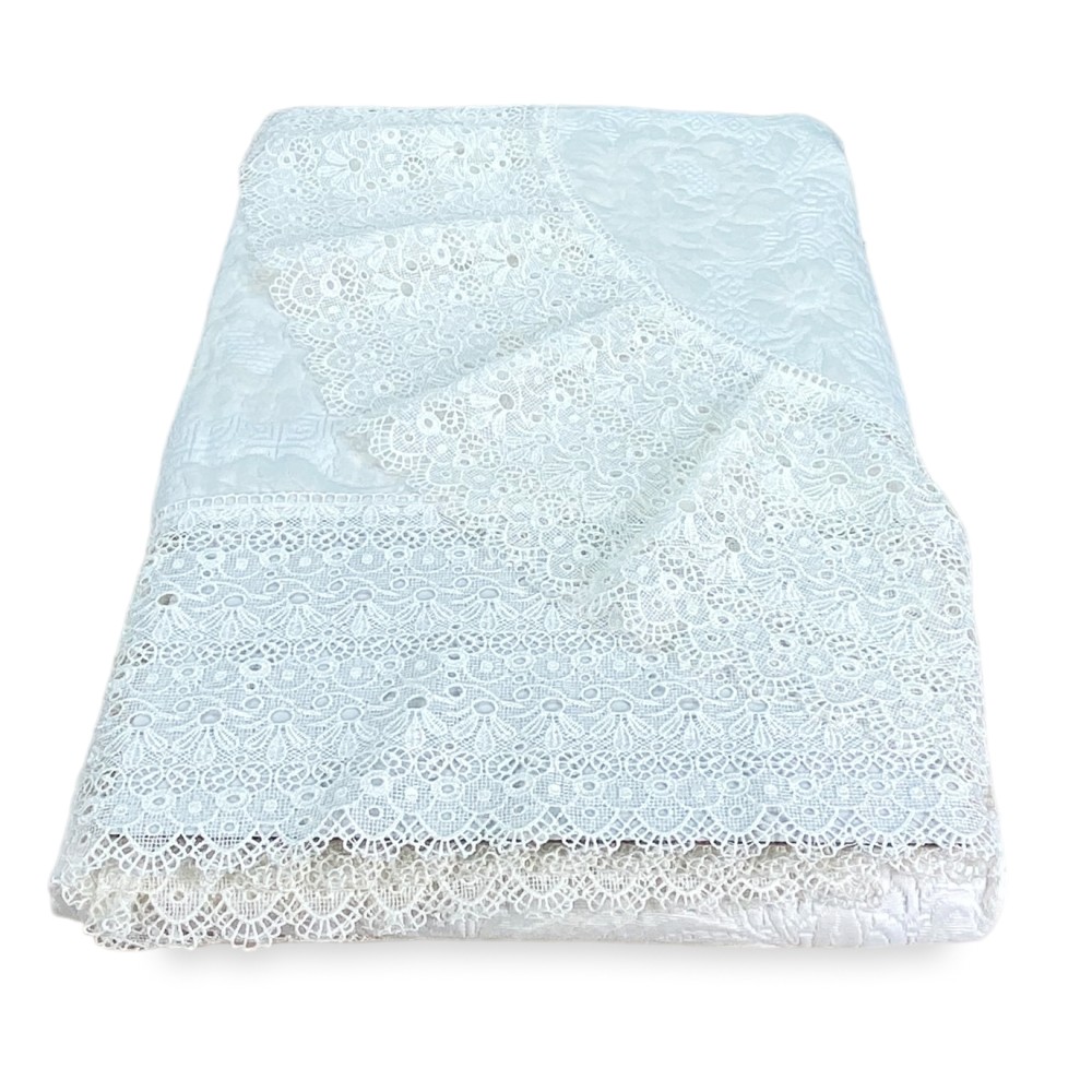 Colcha de encaje macramé con encaje alto Colcha de encaje macramé con encaje alto