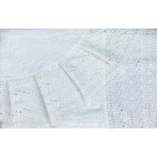 COLCHA con Encaje Alto Macramé Crema IDEA DE BODA DOBLE