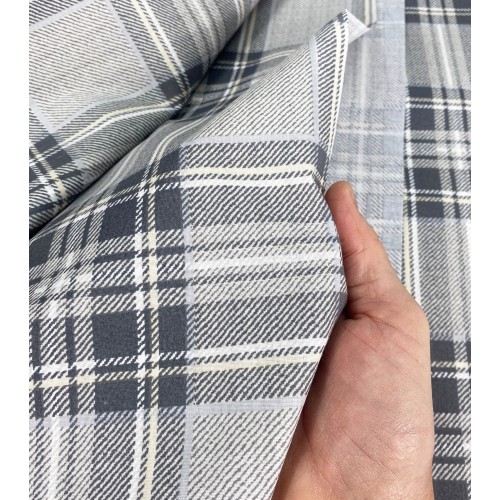 BADEN BEZUG GRAN SCARF Tagesdecke SOFA BEZUG Schottischer Stoff Grau