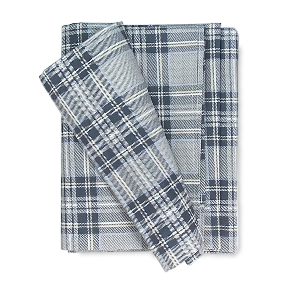 BADEN BEZUG GRAN SCARF Tagesdecke SOFA BEZUG Schottischer Stoff Grau