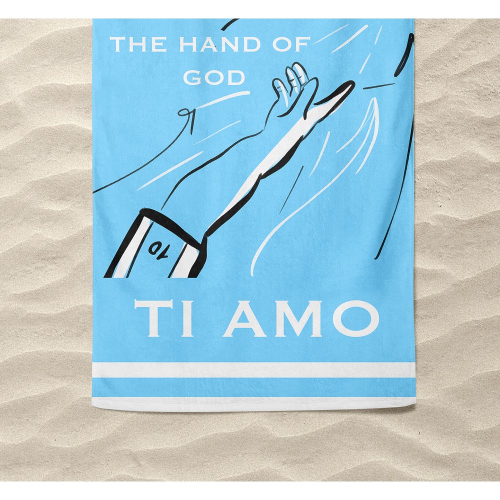 SERVIETTE DE PLAGE en éponge NAPOLI TI AMO mesure grand cm. 90 x 170